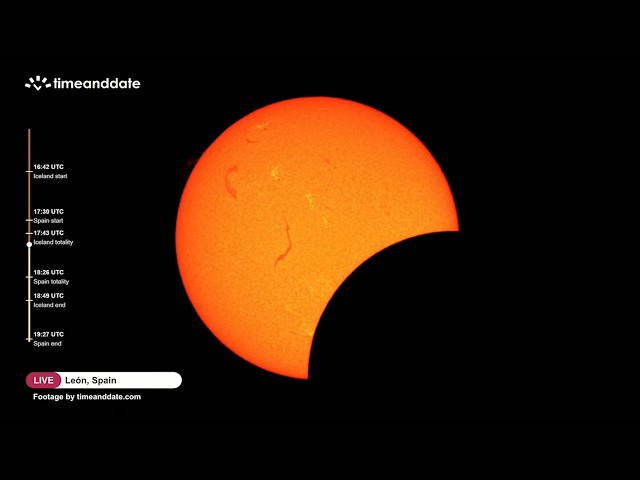 See the Total Solar Eclipse over Spain in this time-lapse