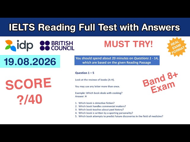 IELTS General Reading Practice Test with Answers 19.08.2026 - Test #277