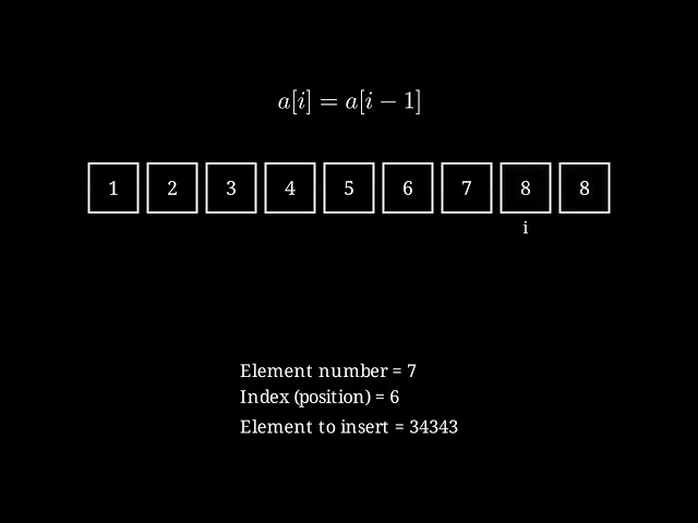 1D Array Element insertion Animation