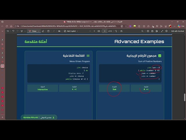 The while & do while loops   by Sondos part 2