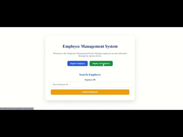 Employee Management System | Java Servlets, JSP, JDBC