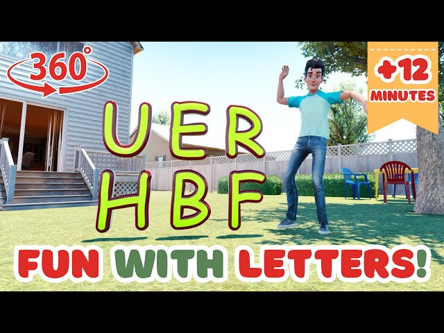 Fun with Letters! ✨ Learn U, E, R, H, B & F in a 360° Phonics Adventure!