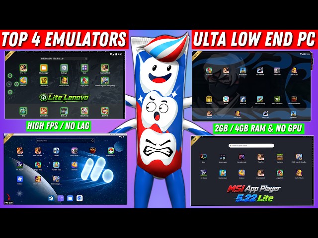 Top 4 Best Free Fire Emulators for Low End PC | 2GB / 4GB RAM | No Graphics Card | High FPS & No Lag