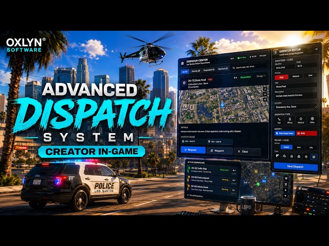 FiveM Script | Dispatch System 🚨 In-Game Editor, Live Call Map & Emergency Line (ESX/QB/QBox)
