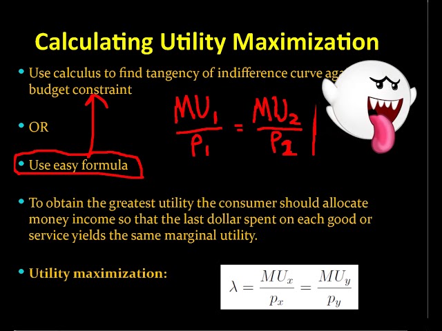 Solving utility maximization problem MU1P1 = MU2P2