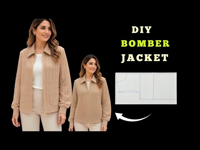 ✅ No Pattern Bomber Jacket ✂️ Easy Sewing Tutorial