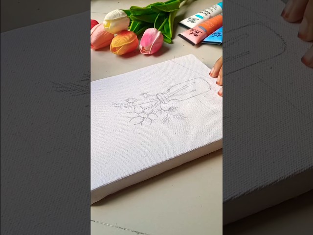 canvas painting 🎨 #painting #tutorial
