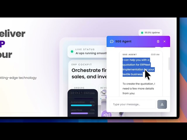 Building an Agentic AI Sales Pipeline: Custom Chatbot to ERPNext Integration Live Demo
