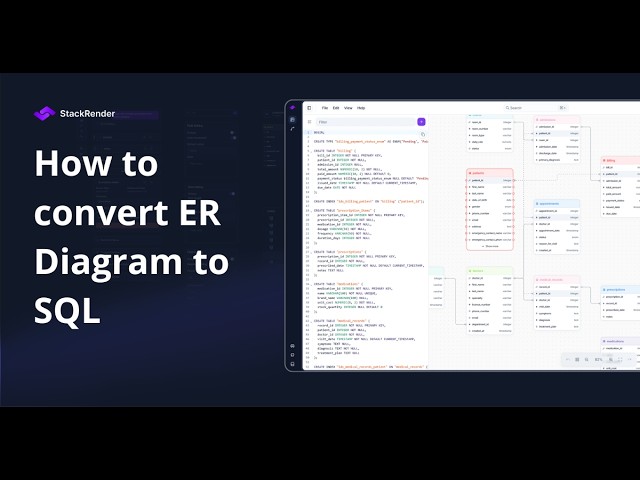 How to convert ER Diagram to SQL: Export Database Schemas with StackRender