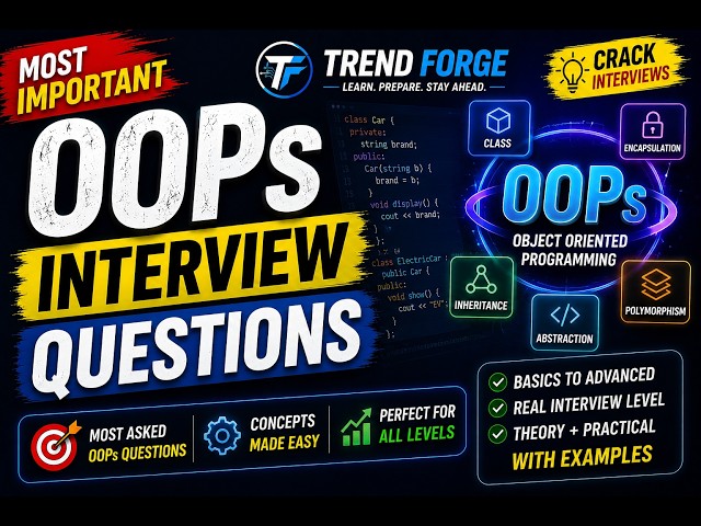 OOPs Interview Questions 🔥 | Most Important OOPs Questions for Technical Interviews |One Shot Part 1