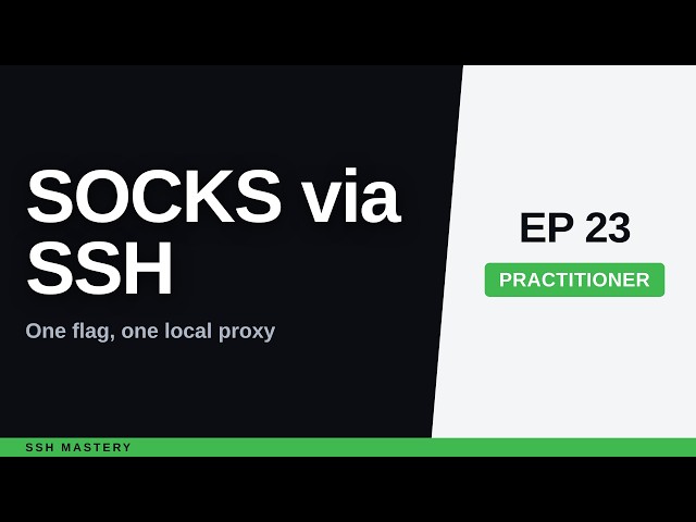 ssh socks proxy: ssh -D in One Flag