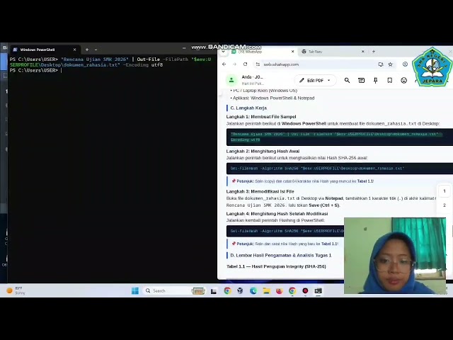 Integrity Hashing Algorithm SHA-256 | MENGUJI PILAR INTEGRITY (HASHINGALGORITHM) | tugas 1