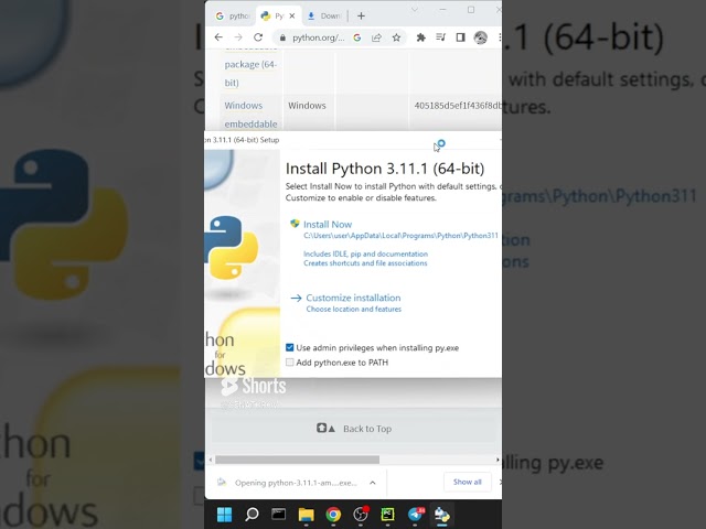 How to install Python on Windows 10 #shorts