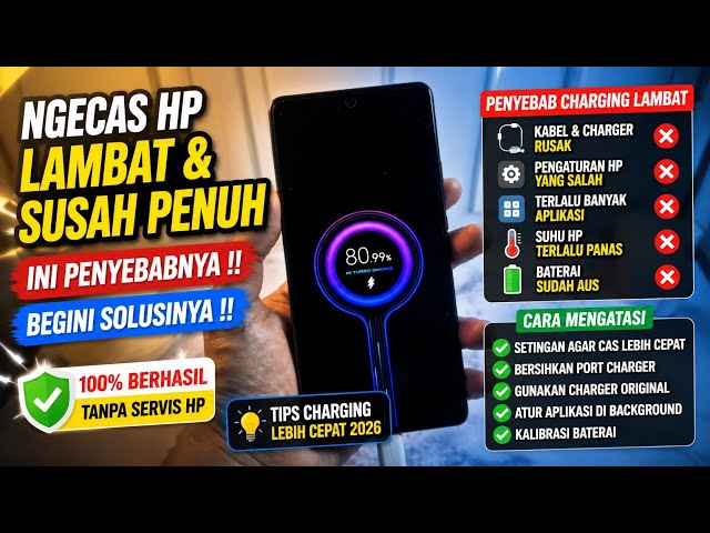Penyebab & Cara Mengatasi HP Susah Penuh Saat Dicas | Charging Baterai Lambat Ngisi