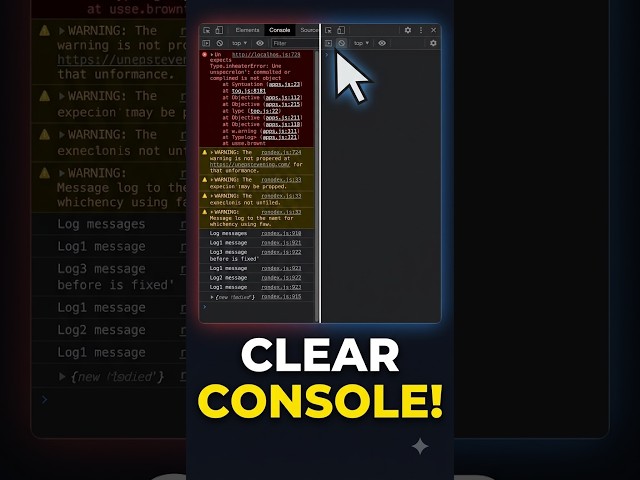 Clear Your Chrome DevTools Console Instantly 🧹 #shorts