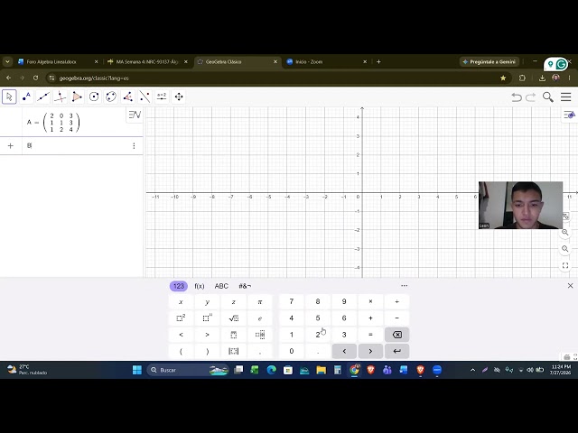 Realizar matrices en GeoGebra