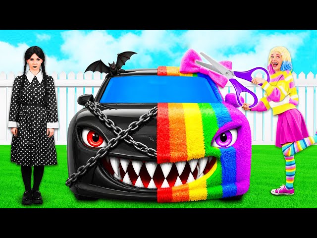 Rainbow Car vs Black Car Challenge | Cool Pranks and Tricks by PaRaRa Challenge