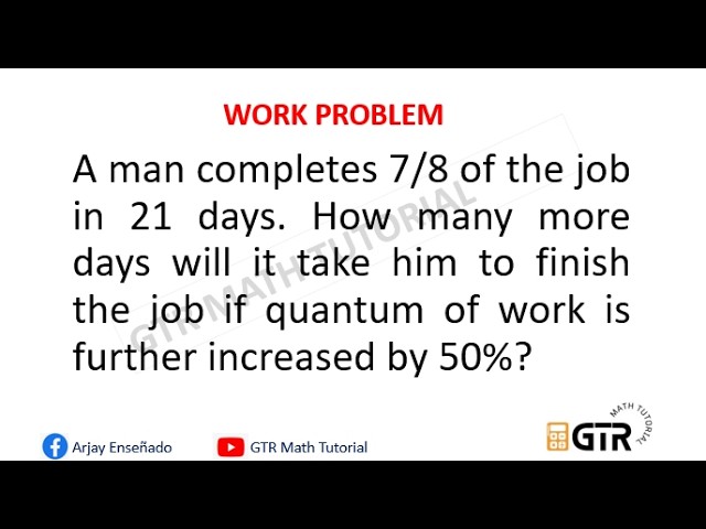 Civil Service Exam Review | Work Problem