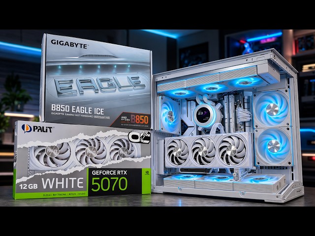 28 minutes of BUILDING the CLEANEST GAMING PC | FULL WHITE POV PC BUILD | 9600X + 5070