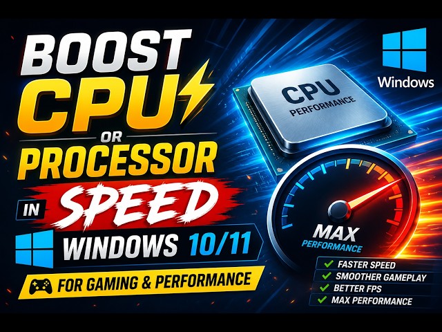 Boost CPU or Processor⚡SPEED in Windows 10 11 for GAMING   Performance✅