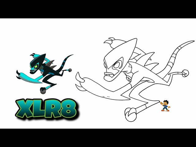 How to Draw XLR8 from Ben 10 Reboot EASY! ⚡ Step-by-Step