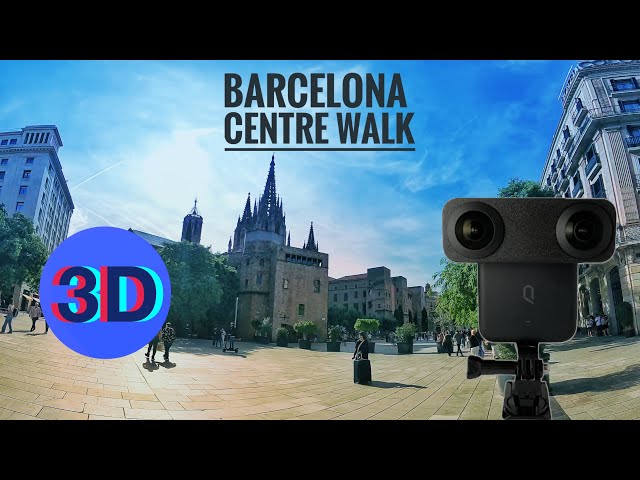 [4K][3D anaglyph] Barcelona - a walk in the centre