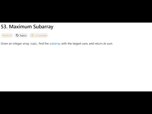 Maximum Subarray | @faang-academy