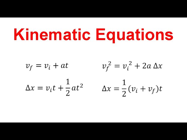 The Kinematic Equations (Physics)