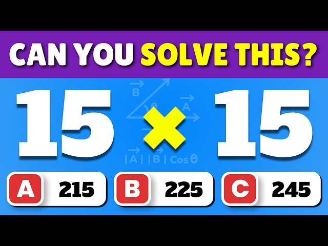 Math Quiz Challenge 🧠 | Can You Solve All 30 Math Questions? Easy to Hard!