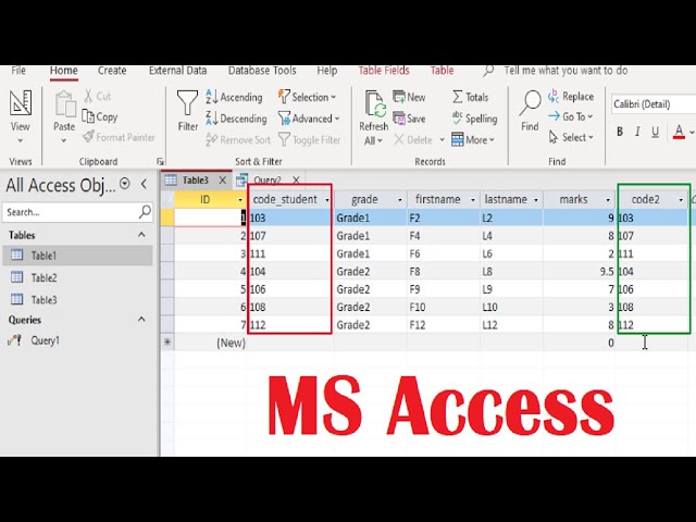 MS Access tutorial: update values column in table from another column in same table