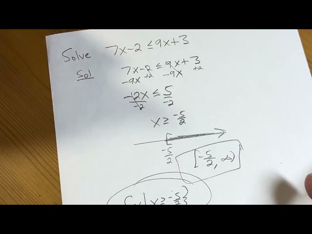 Solving an Inequality With a Less Than Or Equal To | Example with Interval and Set Builder Notation