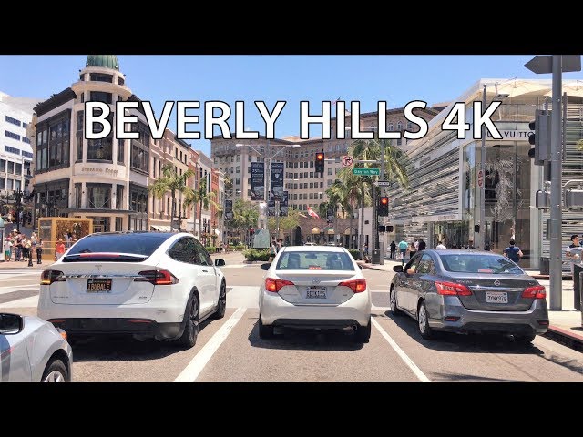 Driving Downtown - Beverly Hills 4K - USA