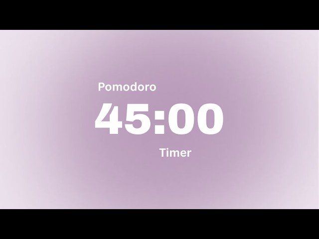 Study with me for 45 Minutes Silent study timer, Relaxing Countdown Timer ⏳ lilac aesthetic 💕 |