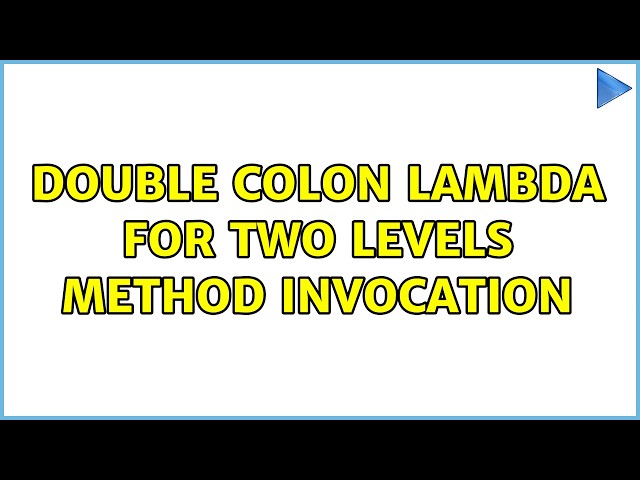 Double Colon lambda for two levels method invocation (2 Solutions!!)