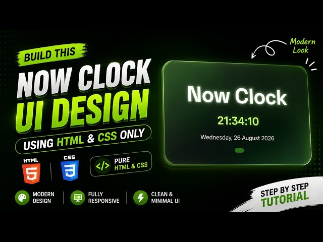 Digital Clock with HTML CSS JavaScript | Live Clock Beginner JS Project
