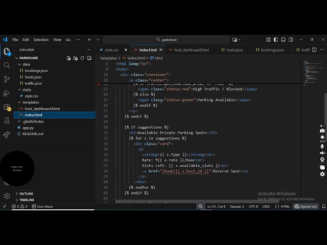 ParkShare | Community Parking & Traffic Routing System | Phase 4 Project 3 | Python Flask