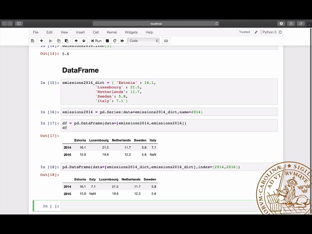 PANDAS: 1. Data Structures