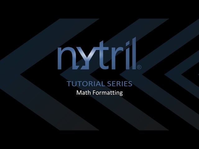 Math Formatting