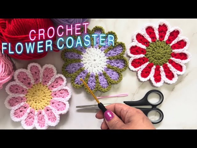 Crochet Flower Coaster Tutorial – Easy & Beautiful Crochet Home Décor