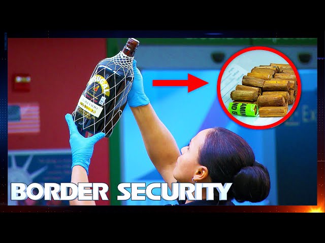Officers Find $21,000 worth of Drugs Hidden In Liquor Bottle |Full Episode| Border Security America