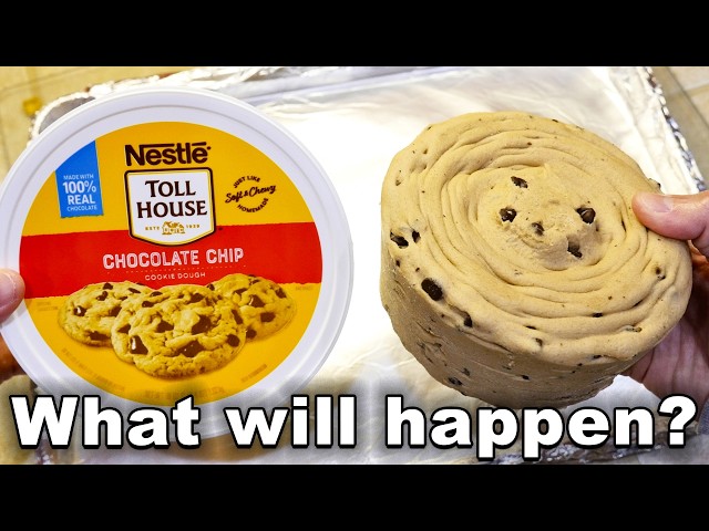 Baking a tub of cookie dough like this..