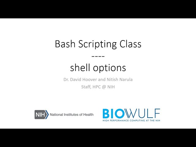 Bash Scripting Class: Shell Options