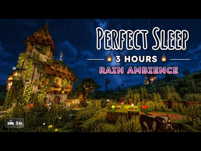 Rainy Night for Perfect Sleep 🌧️| Relaxing Minecraft Ambience (3 Hours, No Music)