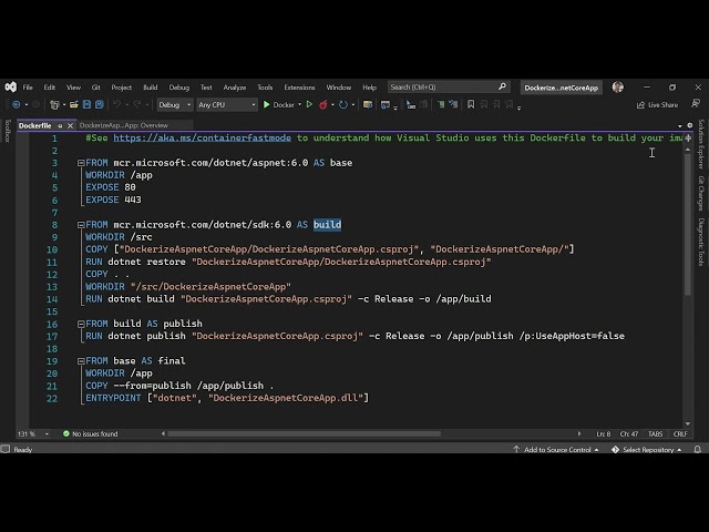 How to Dockerize ASPNET Core web API and Docker file stages interpretation