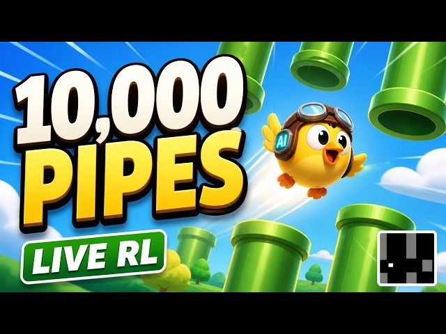 I trained a tiny browser RL agent to survive 10000 pipes