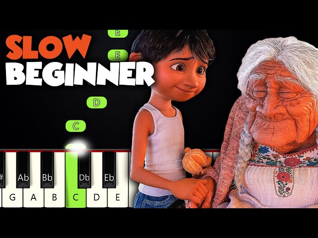 Remember Me - Coco | SLOW BEGINNER PIANO TUTORIAL + SHEET MUSIC by Betacustic