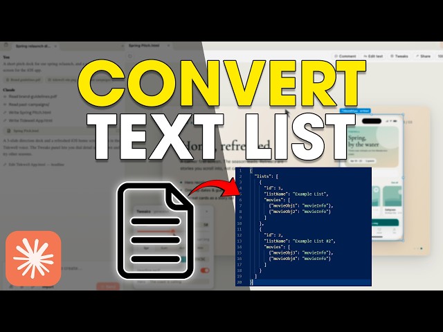 Claude AI - How To Convert Text List into JSON Data (Easy)