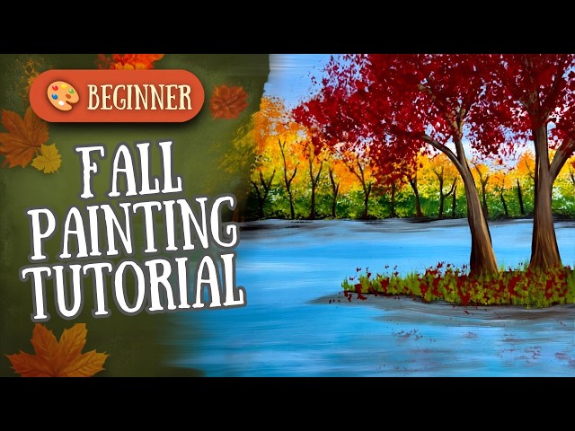 Beginner Autumn Landscape Painting | Easy Acrylic Tutorial Step by Step