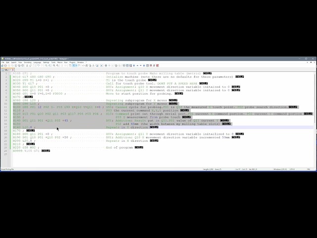 34 Probing a rectangular  array of points with a touch probe