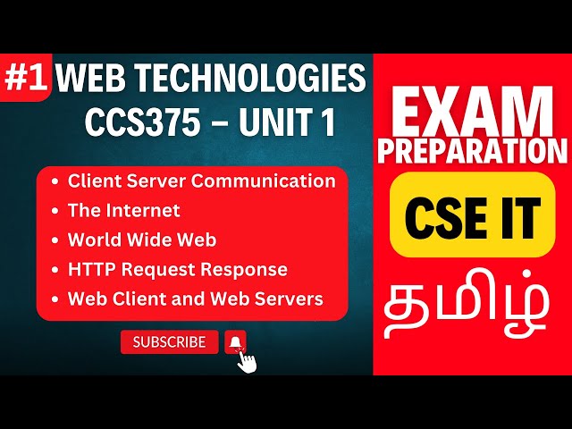 Web Technologies | CCS375 Unit 1 | Client-Server, Internet, HTTP, WWW, Web Clients & Servers